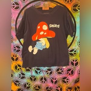Size: Medium / Color: Navy with Red, White, & Light Blue Designs / Brand: Smurfs